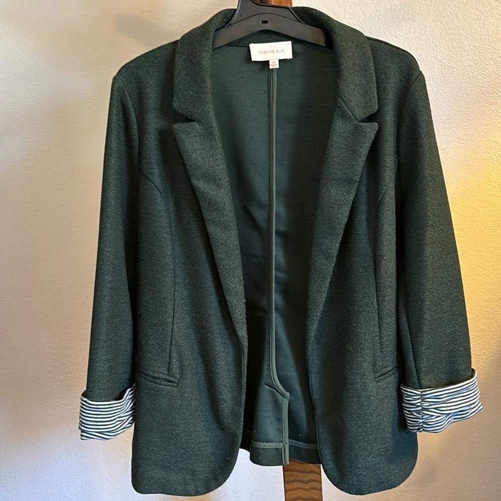 Skies Are Blue Dark Green Blazer